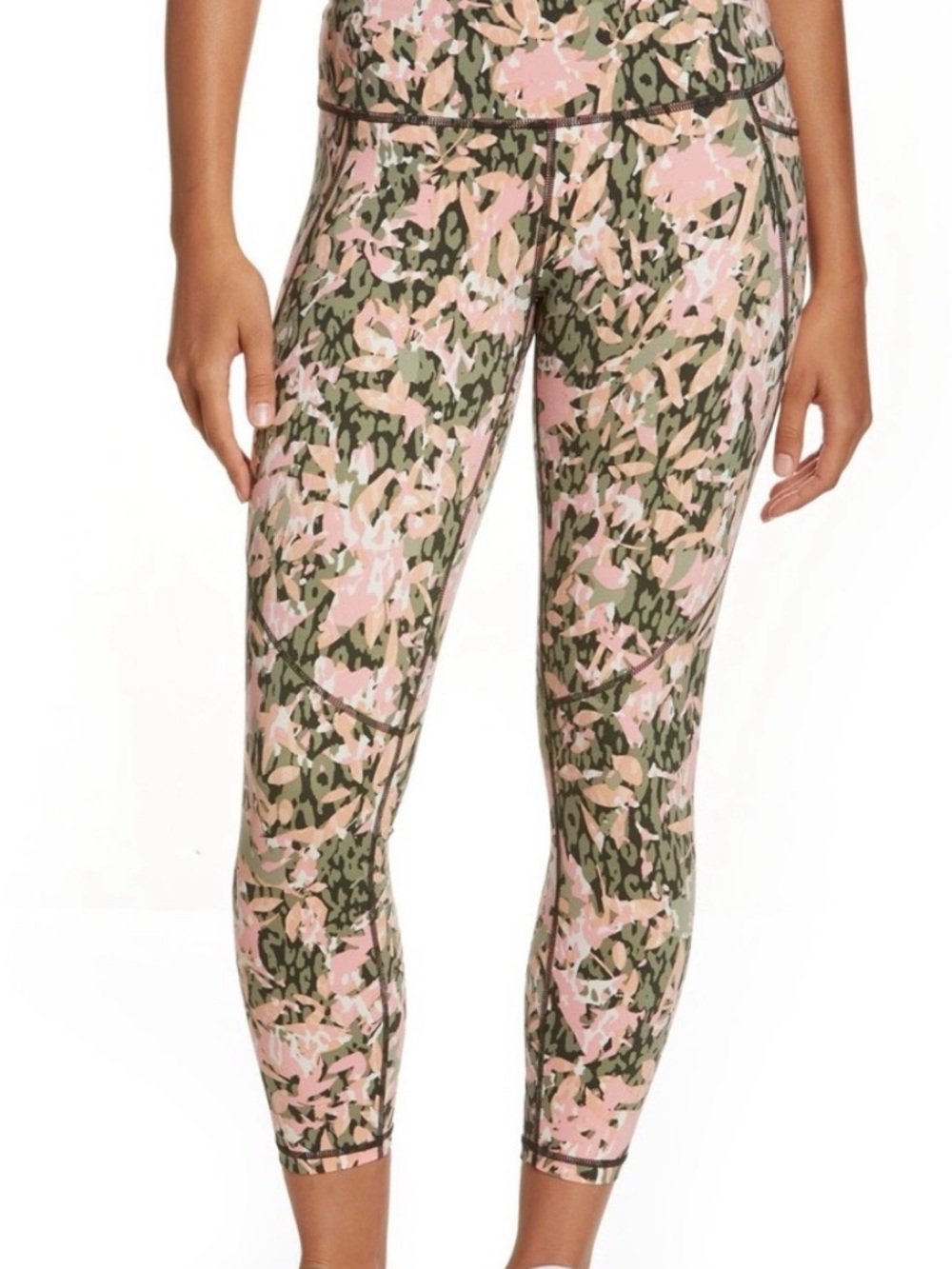 Sweaty Betty Pink & Olive Power Leggings